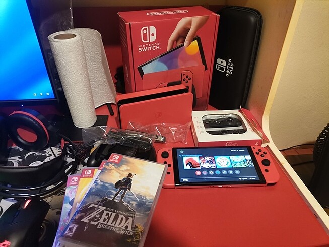 Nintendo Switch OLED Mario Edition Full Aksesuarlı