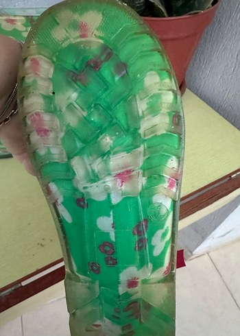 Diğer Çiçek Desenli Yeşil Kız Yağmur Çizmesi