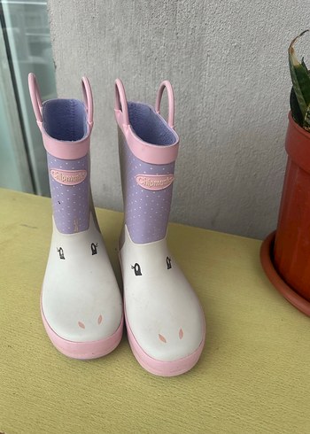 28 Beden Kız Çocuk Pembe Unicorn Desenli Yağmur Çizmesi