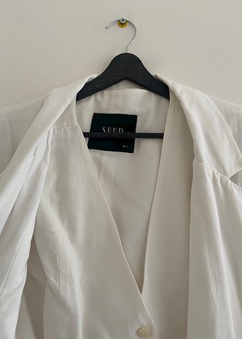 Suud beyaz keten blazer ve yelek - Görsel 4