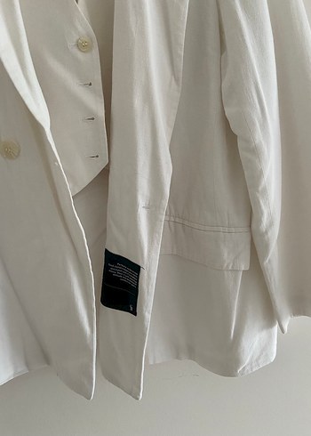 Suud beyaz keten blazer ve yelek - Görsel 5