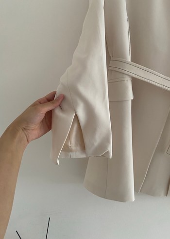 Hooops bej kemerli blazer - Görsel 4