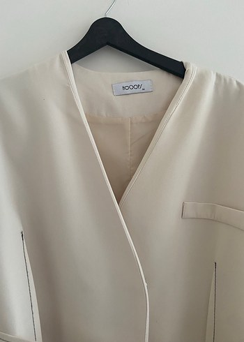 Hooops bej kemerli blazer - Görsel 5