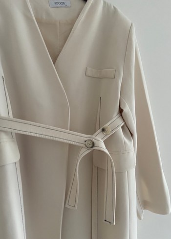 Hooops bej kemerli blazer - Görsel 3