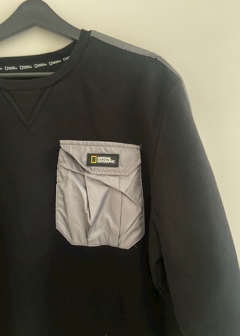 Erkek Siyah Cepli Uzun Kollu Sweatshirt - Görsel 2