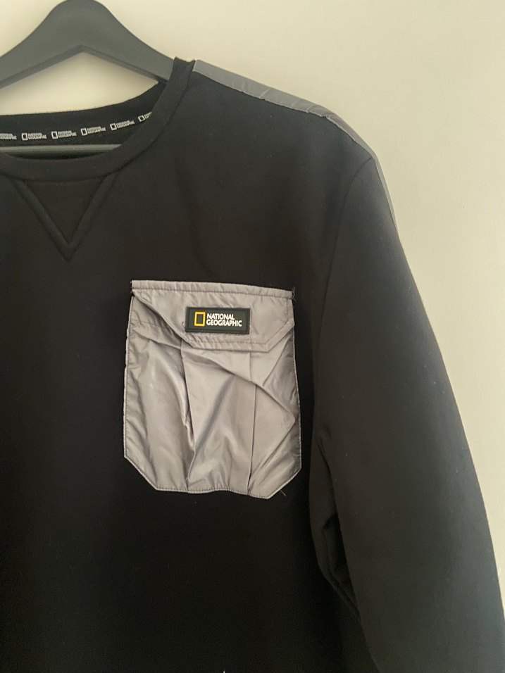 Erkek Siyah Cepli Uzun Kollu Sweatshirt - Görsel 2