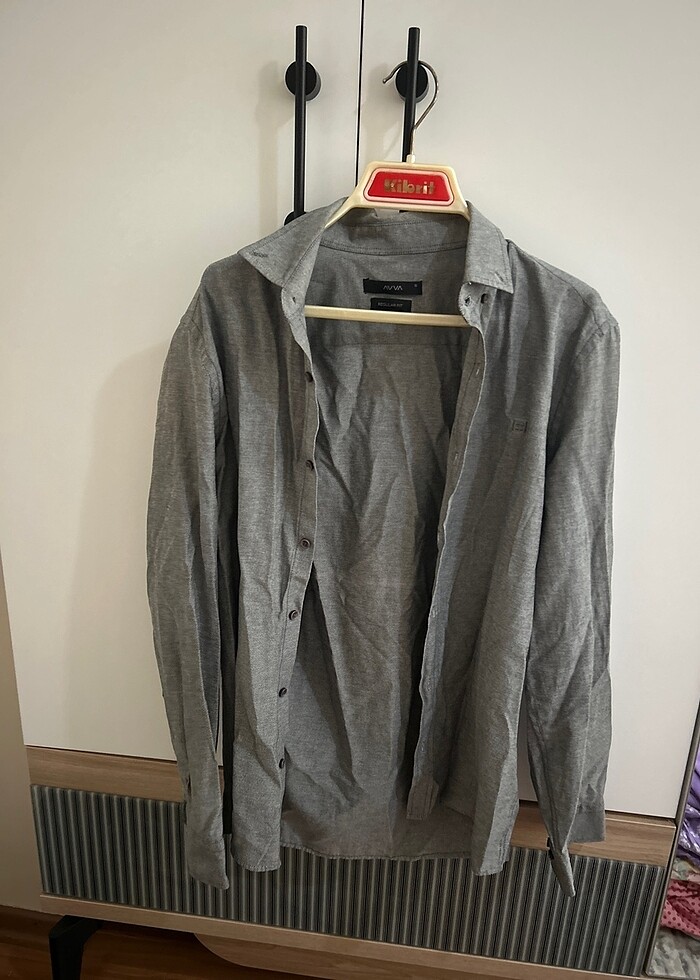 Avva S beden erkek gömlek gri - Görsel 4