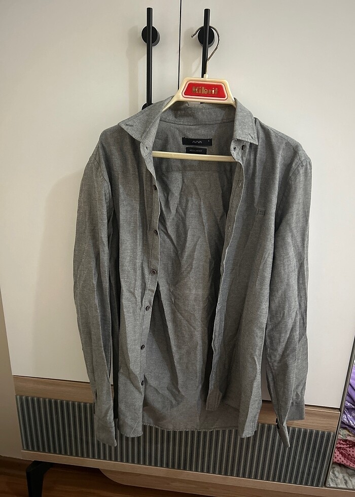 Avva S beden erkek gömlek gri - Görsel 5