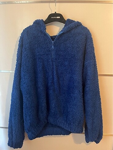 Kaktüs marka - Peluş saks mavi sweat-shirt