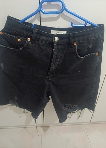 Mango mango marka kadın Siyah Mini Bol Kesim Denim Şort