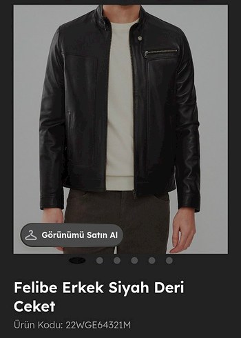 Derimod Siyah Deri Erkek Ceket