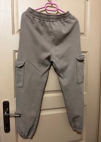 Bej Bol Kesim Kemerli Kadın Eşofman Altı - Görsel 2