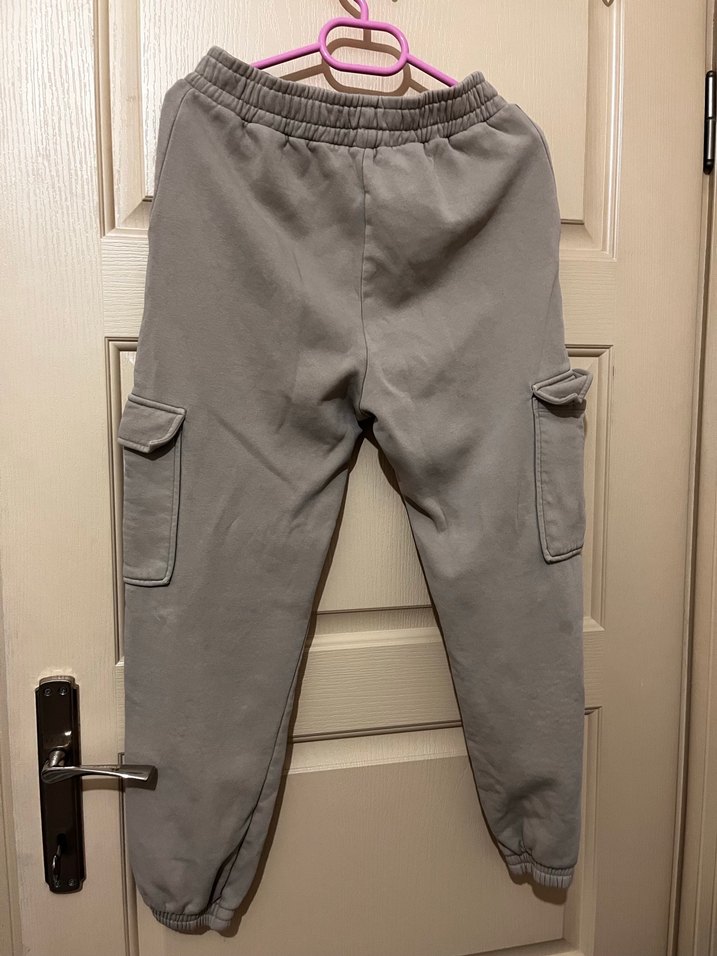 Bej Bol Kesim Kemerli Kadın Eşofman Altı - Görsel 2