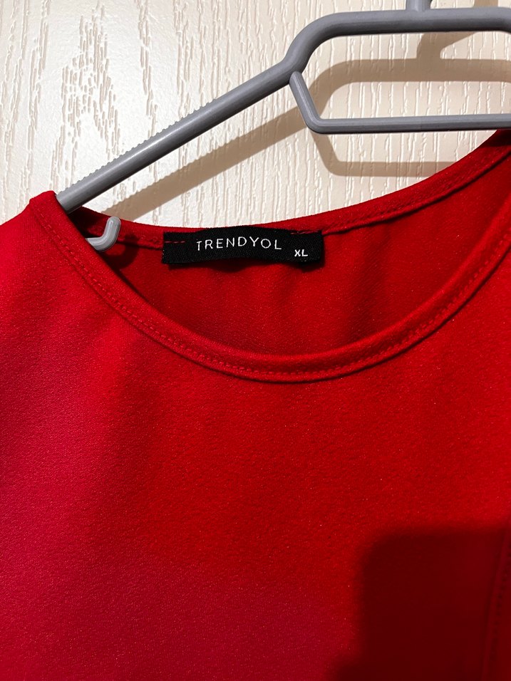 Koyu Kırmızı Süet Atlet ve Crop Top Seti - Görsel 3