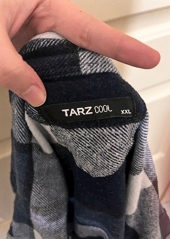 Gri Ekose Desenli Rahat Kadın Gömlek - Görsel 3