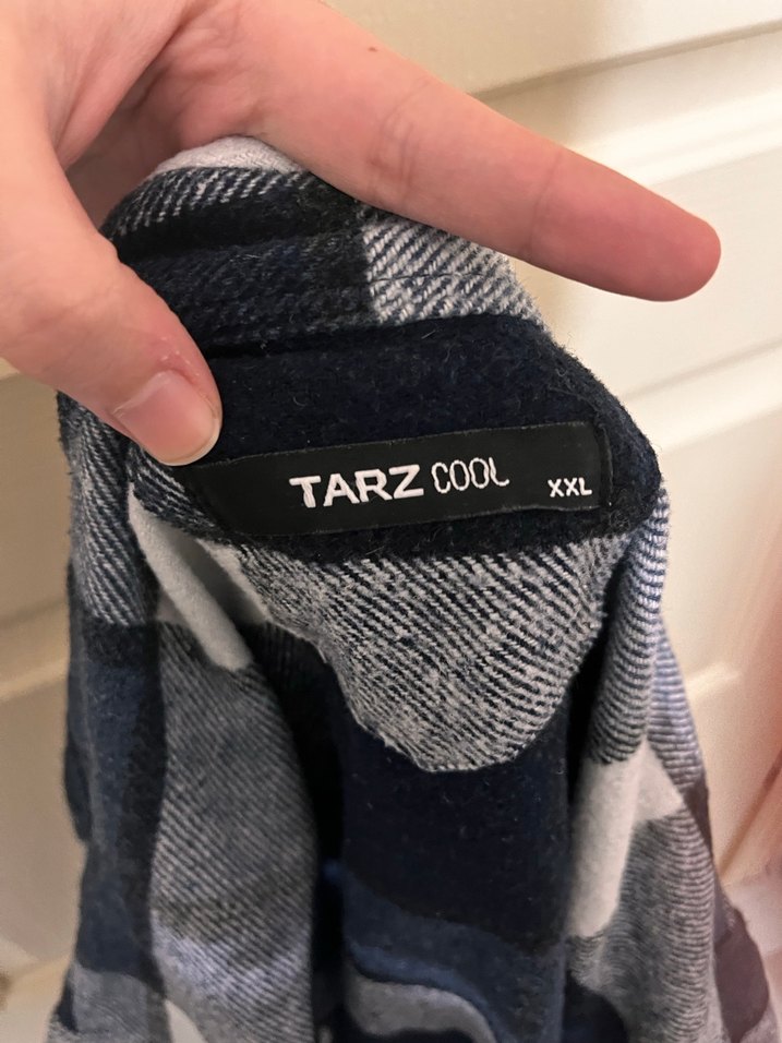 Gri Ekose Desenli Rahat Kadın Gömlek - Görsel 3