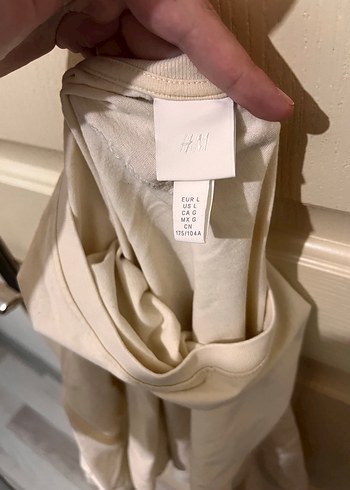 Bej Keten Kadın Kısa Kollu Salaş Tişört - Görsel 4