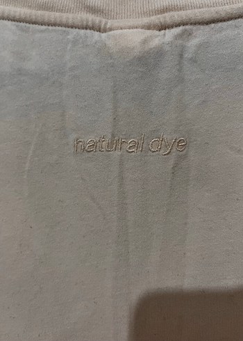 Bej Keten Kadın Kısa Kollu Salaş Tişört - Görsel 3