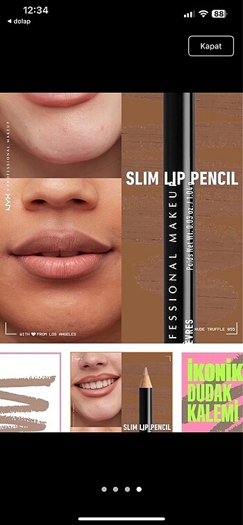 Beden Renk Nyx nude truffle dudak kalemi