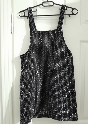 Kadın Siyah Mini Salopet Elbise - Görsel 2