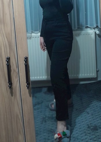 Kadın Siyah Boyfriend Pantolon - Görsel 3