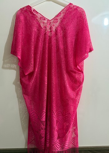 Dantel Detaylı Pembe Bohem Kadın Pareo - Görsel 2