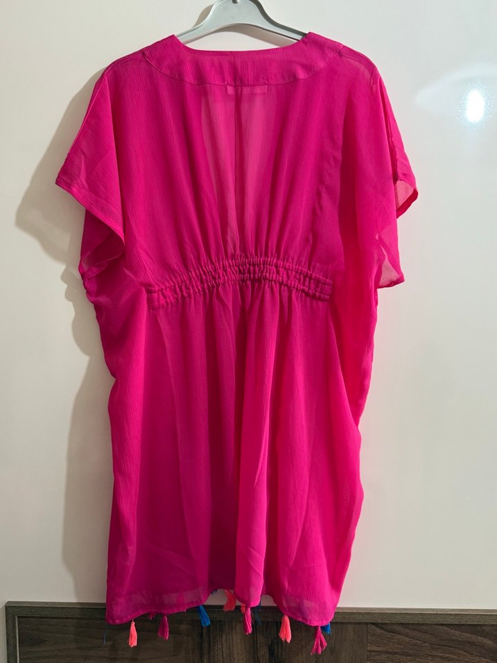 Pembe Bohem Salaş Uzun Kadın pareo - Görsel 3