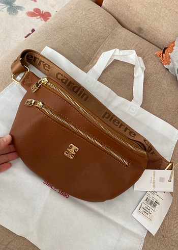 Beden Pierre Cardin Kahverengi Deri Bel Çantası