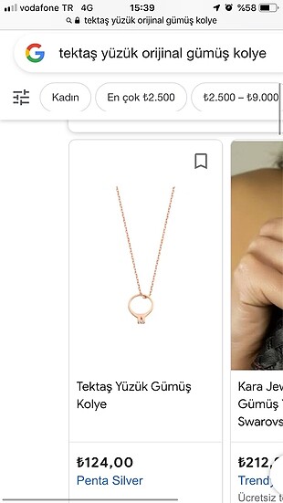 Gümüş kolye