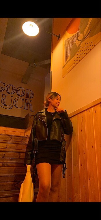 Zara muadil deri biker ceket