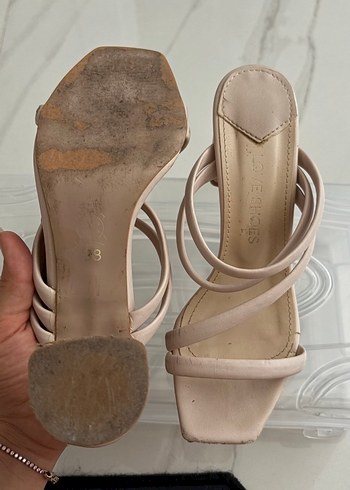 37,5 Beden ten rengi Renk Bej Minimalist Topuklu Kadın Sandalet