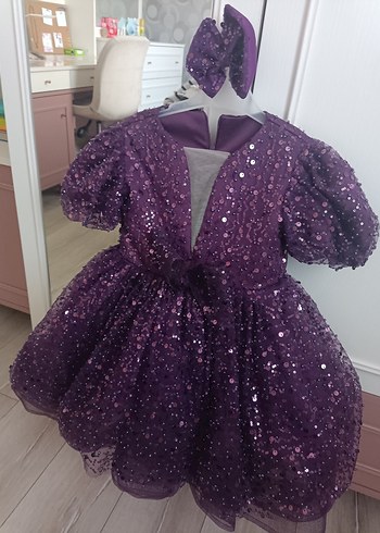 Mor Parlak Gotik Çocuk Elbisesi - Görsel 7