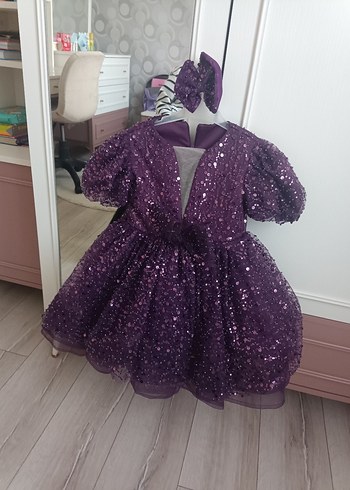 Mor Parlak Gotik Çocuk Elbisesi - Görsel 4