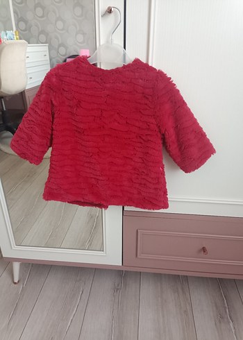 Bordo Kürk Detaylı Kız Çocuk Mont - Görsel 2