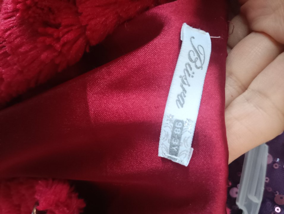 Bordo Kürk Detaylı Kız Çocuk Mont - Görsel 5