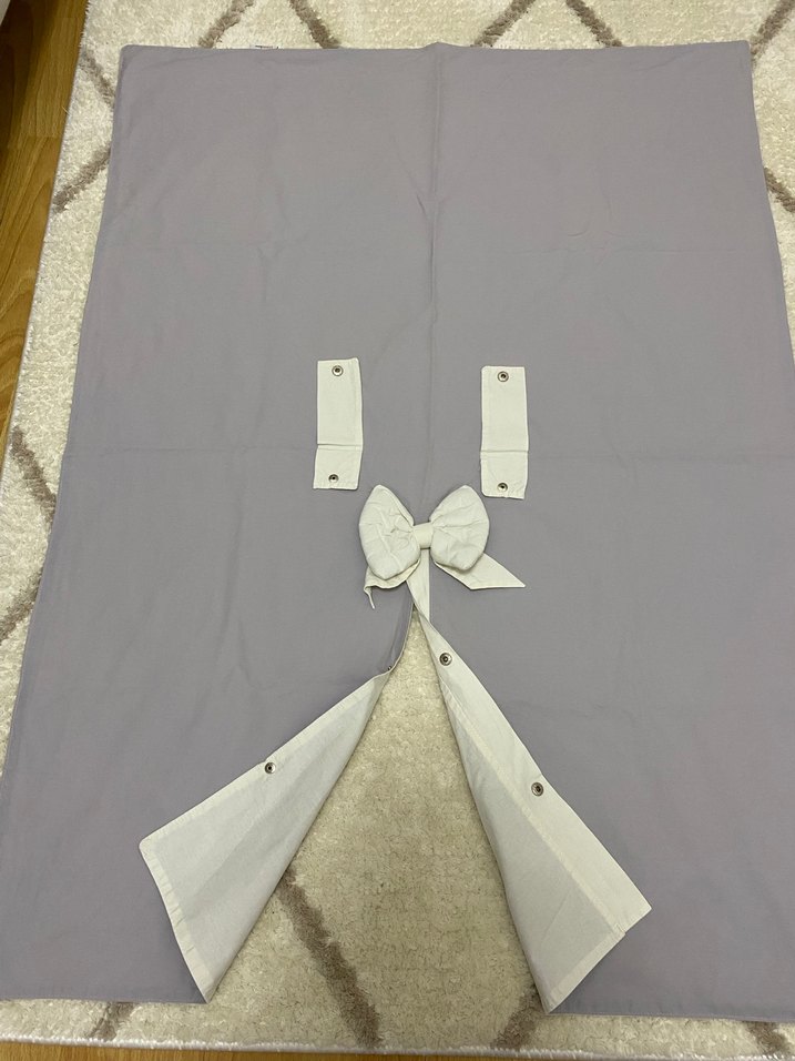 Gri Krem Bebek Puset Örtüsü - Görsel 2