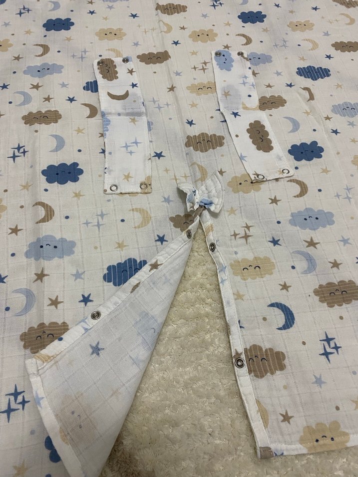 Beyaz Desenli Müslin Puset Örtüsü - Görsel 2