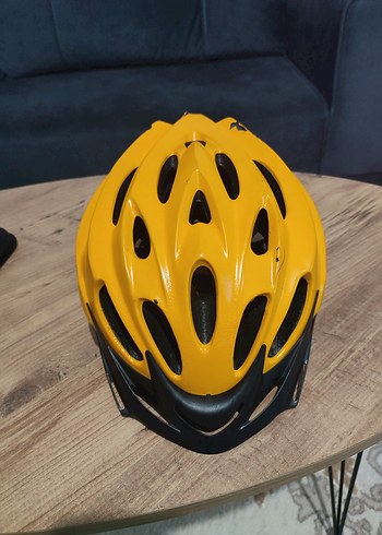 Sarı Biker Tarzı Motosiklet Kaskı  jel koltuk arka sinyal ışığı - Görsel 2