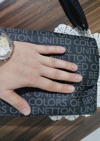 Benetton Çapraz Siyah Çanta - Görsel 7