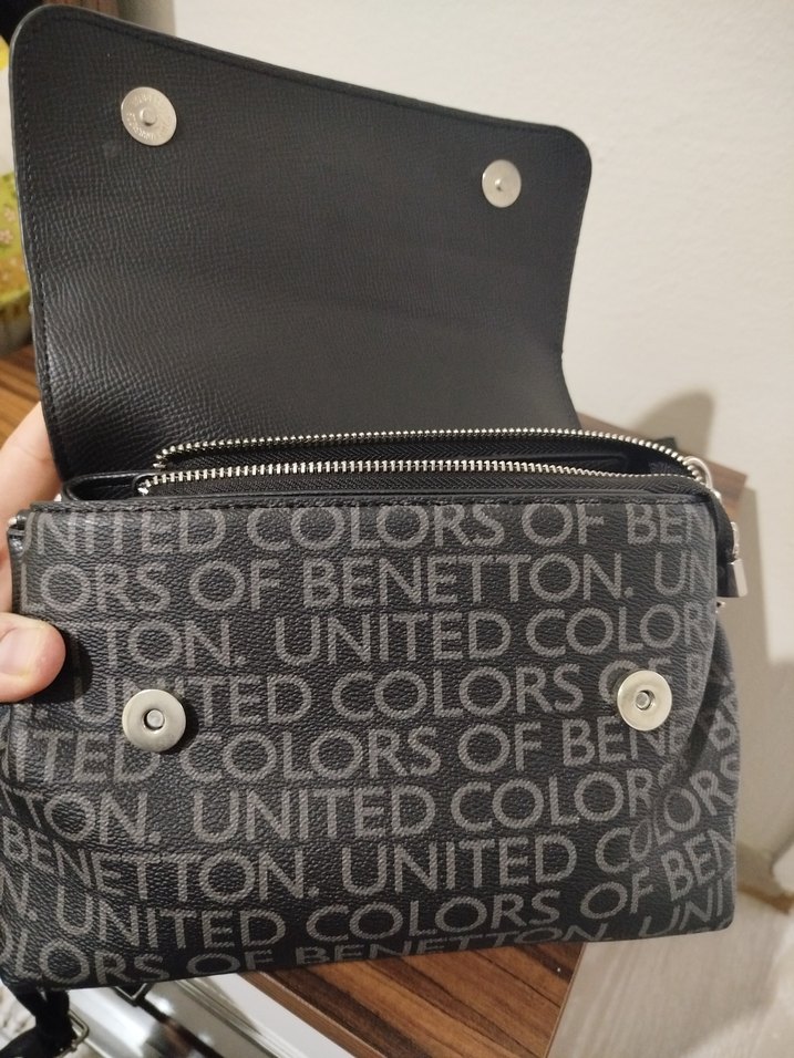 Benetton Çapraz Siyah Çanta - Görsel 4