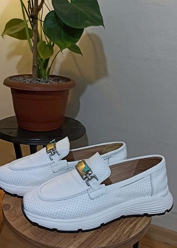 Erkek Beyaz Bağcıklı Günlük Sneakers - Görsel 3