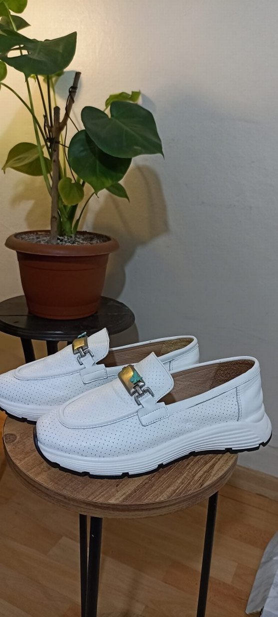 Erkek Beyaz Bağcıklı Günlük Sneakers - Görsel 3