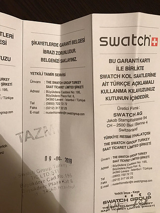 diğer Beden gri Renk 2 yıl garantili sıfır swatch saat