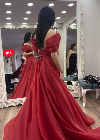 Kırmızı Drapeli kına elbisesi narin moda