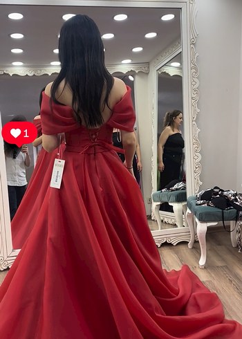 xs Beden Kırmızı Drapeli kına elbisesi narin moda