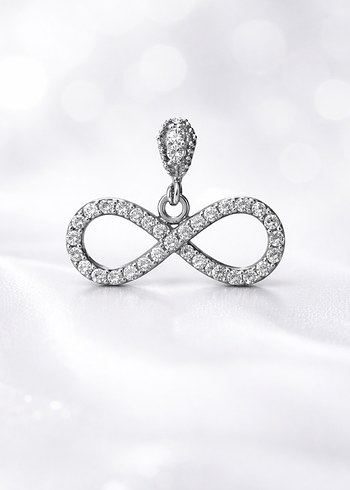 GÜMÜŞ SONSUZLUK KOLYE UCU - Görsel 2