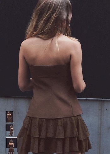 Zara fiyonklu straplez büstiyer - Görsel 3