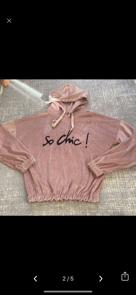 Pembe Nakışlı Kadın Süet Sweatshirt - Görsel 2