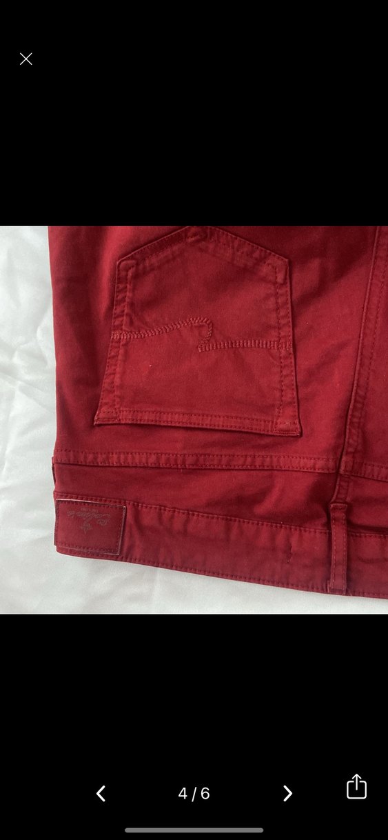 Bordo Kadın Rahat Kesim Kumaş Pantolon%97pamuk - Görsel 4