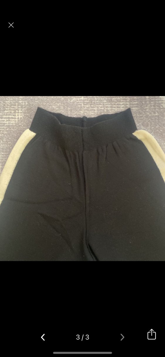 Siyah Kemerli Kadın triko  Pantolon - Görsel 2